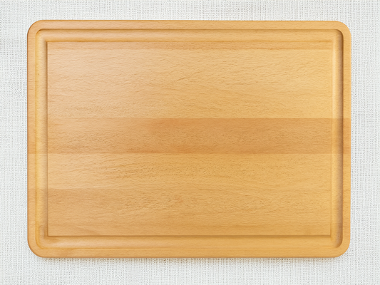 Kitchen Wing medium beech wood cutting board with juice groove and side handles